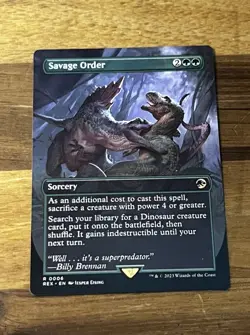 MTG Savage Order Universes Beyond Borderless Rare Regular Sorcery Green 6 NM - Image 1