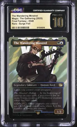 THE WANDERING MINSTREL Final Fantasy Borderless Foil Rare CGC Pristine 10 MTG - Image 1