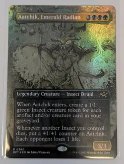 Aatchik, Emerald Radian Foil (Borderless) Aetherdrift - MTG RARE - Image 1