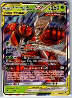 Pheromosa & Buzzwole GX 1/214 SM - Unbroken Bonds - Pokemon Card - NM - Image 1