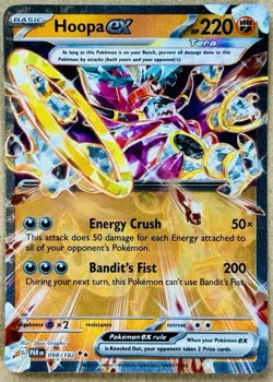 POKEMON TCG PARADOX RIFT HOOPA EX DOUBLE RARE HOLO 098/182 NM+ QTY - Image 1