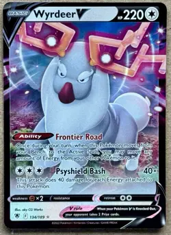 POKEMON SV ASTRAL RADIANCE TCG WYRDEER V RARE HOLO 134/189 NM+ - Image 1