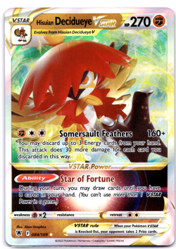 Pokemon TCG Hisuian Decidueye VSTAR 084/189 Astral Radiance Holo Rare Near Mint - Image 1
