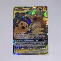 Pokemon Raichu & Alolan Raichu GX 54/236 Unified Minds TAG TEAM Ultra Rare Holo - Image 1