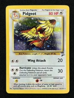 Pokemon TCG Pidgeot Base Set 2 14/130 Holo Rare PARTIAL BUTT SWIRL!!! - Image 1