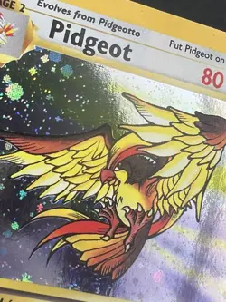 Pokemon TCG Pidgeot Base Set 2 14/130 Holo Rare PARTIAL BUTT SWIRL!!! - Image 2