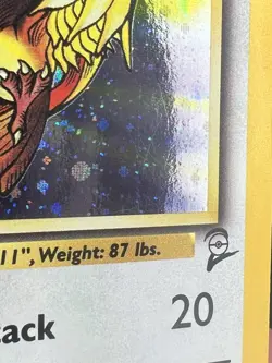 Pokemon TCG Pidgeot Base Set 2 14/130 Holo Rare PARTIAL BUTT SWIRL!!! - Image 3