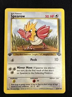 Pokemon TCG Spearow Jungle 62/64 Regular 1999-2000 Base Set First Edition - Image 1