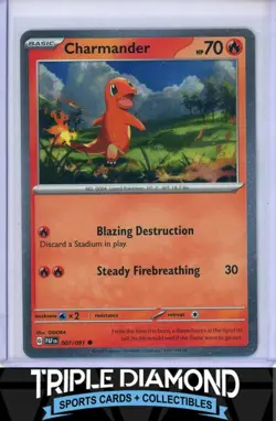 2024 Pokemon Paldean Fates #007/091 Charmander Cosmic Foil M428 - Image 1