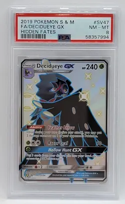 2019 Pokemon Sun & Moon Hidden Fates #SV47 - PSA 8 - Full Art DECIDUEYE GX - Image 1
