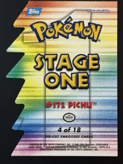 Pokemon Pichu #14 Topps Johto League Champions Die Cut Embossed - Image 2