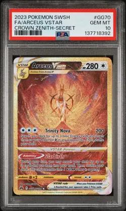 2023 POKEMON SWORD & SHIELD CROWN ZENITH SECRET FULL ART/ARCEUS VSTAR PSA 10 - Image 1