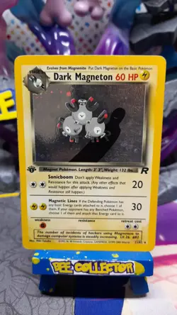 Pokemon tcg Dark Magneton 11/82 1st Edition Holo Rare Swirl Team Rocket WOTC - Image 1