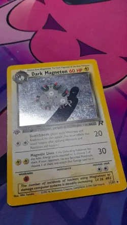 Pokemon tcg Dark Magneton 11/82 1st Edition Holo Rare Swirl Team Rocket WOTC - Image 4