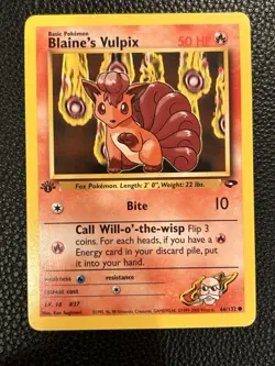 Blaine’s Vulpix 66/132 - Gym Challenge - 1st Edition - Pokemon WOtC Mint - Image 1
