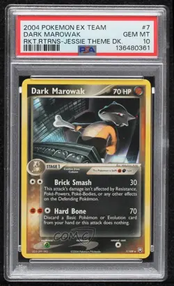 Dark Marowak (Non Holo - Deck Exclusive) Pokemon EX Team Rocket Returns PSA 10 - Image 1