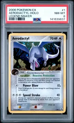 2006 POKEMON EX LEGEND MAKER #1 AERODACTYL-HOLO PSA 8 - Image 1