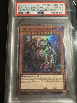 Yugioh PSA 10 Ten Thousand Dragon 1st Ed BLAR-EN10K 10k Rare - Image 1