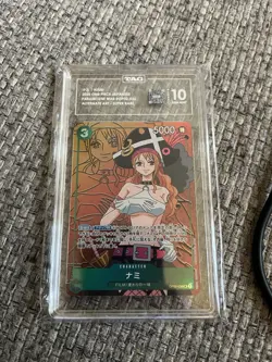 TAG 10 GEM MINT JAPANESE ONE PIECE 2022 Nami OP02-036 Paramount War Alt Art SR - Image 1