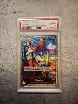 2025 ONE PIECE PROMOS PSA MAGAZINE EXCLUSIVE #001 SHANKS PSA 10 - Image 1