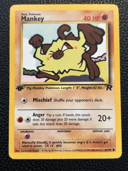 Mankey 61/82 1st Edition Team Rocket Non Holo Pokemon Card - Image 1