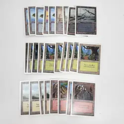 Lot of 27 Unlimited Magic The Gathering MTG Land Cards All Five Colors SP / NM - Image 1