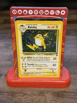 Pokemon TCG Raichu Holo Rare Card 16/130 Base Set 2 - Image 1