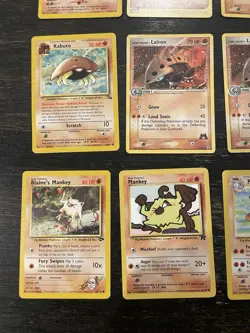 Pokemon TCG Nintendo Golem, Kabuto, Blaine's Mankey, Mankey 25 Vintage Card Lot - Image 2
