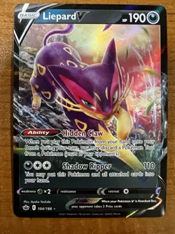 Liepard V 104/198 Chilling Reign Ultra Rare Holo Pokemon TCG Card NM SWSH Foil - Image 1