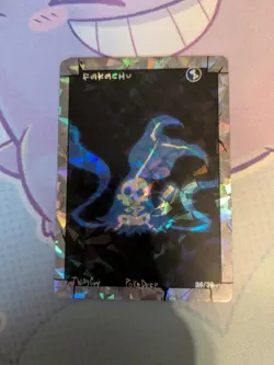 Pokederp Halloween Pokemon Fanart Card Fakachu XRAY Cracked Ice Holo - Image 1