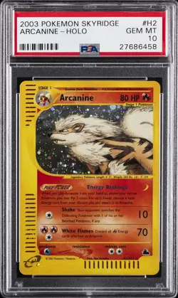 2003 POKEMON SKYRIDGE #H2 ARCANINE-HOLO PSA 10 - Image 1