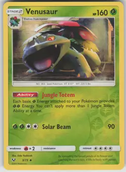 Pokemon TCG Venusaur Uncommon Reverse Holo Shining Legends 3/73 - Image 1