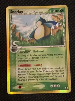 Snorlax Delta Species 10/101 EX Dragon Frontiers Holo Rare Pokemon TCG 2006 - Image 1