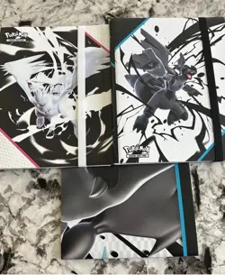 Pokemon Set of 2 Black Bolt & White Flare BINDERS and POSTER ONLY *NO PACKS* - Image 1