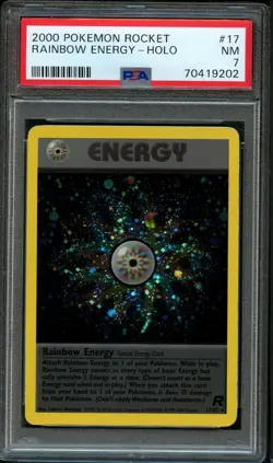 Pokemon Rainbow Energy Holo #17/82 | PSA 7 Near Mint | Team Rocket 2000 - Image 1