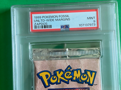 1999 POKEMON FOSSIL PACK FOIL UNLIMITED-WIDE MARGINS-ZAPDOS PSA 9 - Image 2