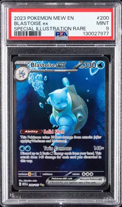 2023 POKEMON MEW EN-151 SPECIAL ILLUSTRATION RARE #200 BLASTOISE EX PSA 9 - Image 1