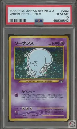 Wobbuffet Holo 202 Neo 2 Pokemon Japanese PSA 10 - Image 1