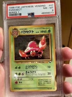 PSA 8 NM-MT Parasect Pokemon Japanese Vending Series 1 1998 WOTC 47 - Image 1