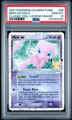 2021 POKEMON CELEBRATIONS CLASSIC COLL #88 MEW EX-HOLO PSA 10 - Image 1