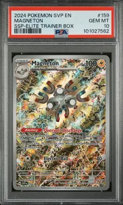 PSA 10 GEM 2024 SURGING SPARKS MAGNETON ELITE TRAINER BOX BLACK STAR PROMO 159🔥 - Image 1