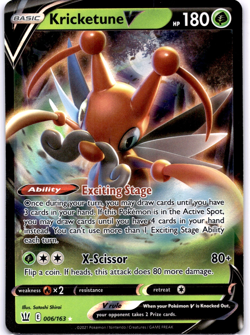 Pokemon TCG Kricketune V 006/163 Swsh05: Battle Styles Holo Rare Near Mint - Image 1