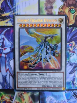 Yu-Gi-Oh Cosmic Quasar Dragon DUNE - EN037 Ultra Rare 1st Ed NM - Image 1