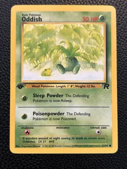 Oddish 1st Edition Team Rocket Set 63/82 Pokemon Card - Image 1