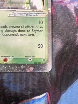 Scyther EX Holo Rare Ruby and Sapphire Card 102/109 Lightly Played - Image 4
