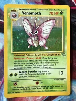 Venomoth Holo Rare 13/64 Jungle Set WOTC Pokemon Card LP - Image 1