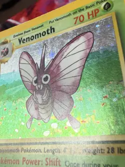 Venomoth Holo Rare 13/64 Jungle Set WOTC Pokemon Card LP - Image 2