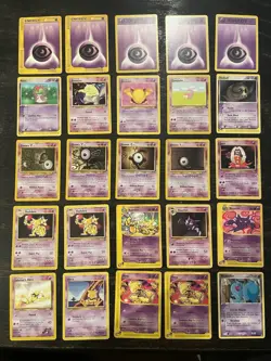 Pokemon TCG Kadabra, Abra, Haunter, Unown Psychic 25 Vintage Card Lot Nintendo - Image 1