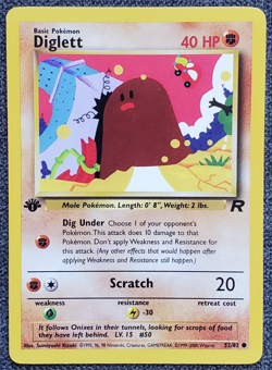 1st Edition Diglett - Team Rocket - #52/82 - Vintage Pokemon Card 2000 WOTC - Image 1