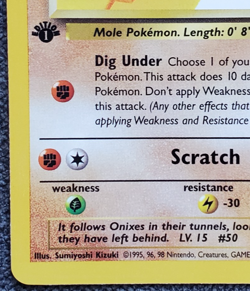 1st Edition Diglett - Team Rocket - #52/82 - Vintage Pokemon Card 2000 WOTC - Image 5